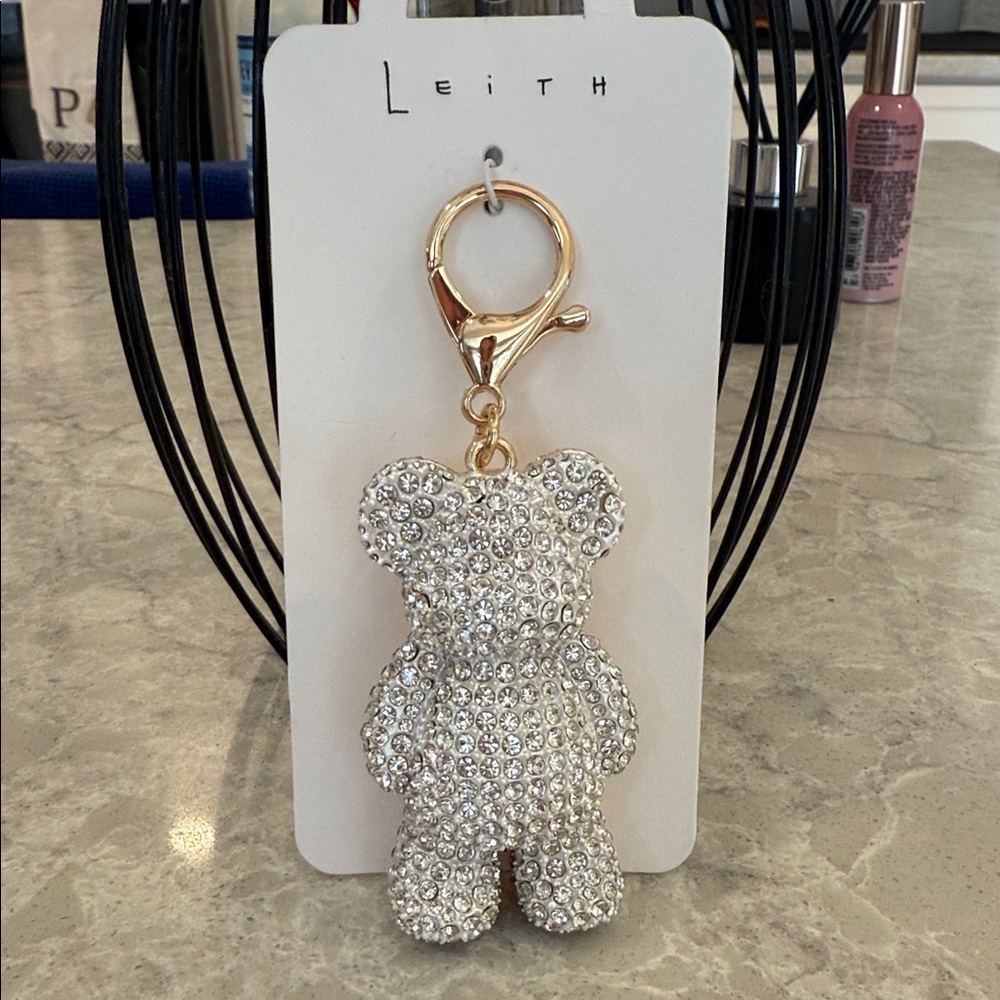 Leith Sparkling Bear Keychain with Gold Clasp